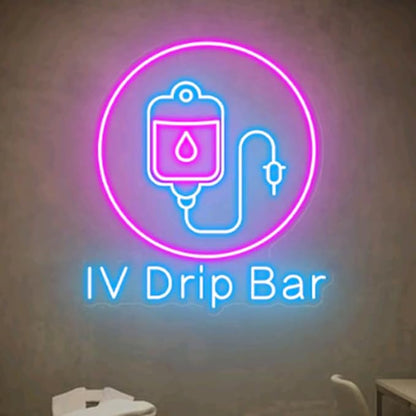 IV Drip Bar Neon Sign, IV Therapy Led Light Sign, Beauty Salon Decor, Custom Neon Sign, Neon Wall Art, Nurse Injector Wall Art Size:H 20 x W17.9inches