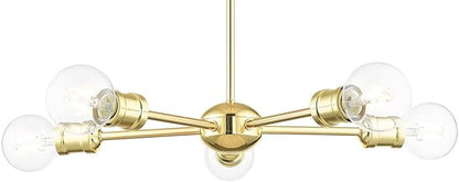 Livex Lighting 46135-02 5 Light Polished Brass Chandelier