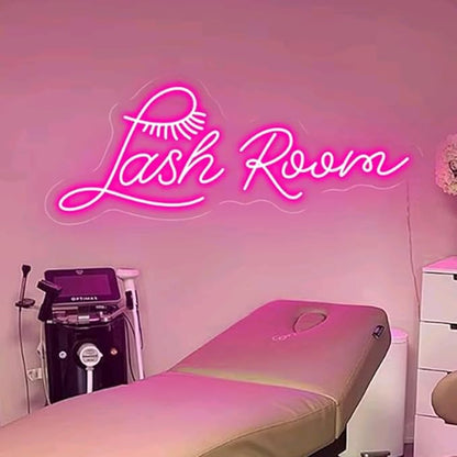 Lash Room Neon Sign - Wall Decor, Office Light, Salon Art - Neon Light for Shop - Size: 16x6.4in