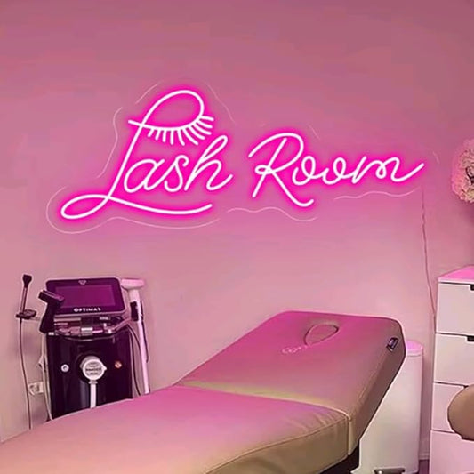 Lash Room Neon Sign - Wall Decor, Office Light, Salon Art - Neon Light for Shop - Size: 16x6.4in
