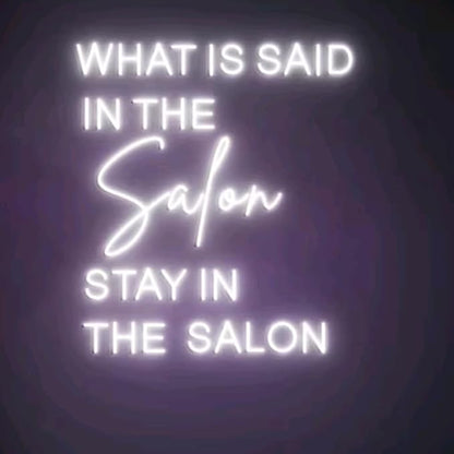 What is Said in the Salon Stays in the Salon, Salon Neon Sign, Neon Light Sign for Salon Wall Decorations, Salon Sign, Beauty Salon Decor Size:H20xW17inch