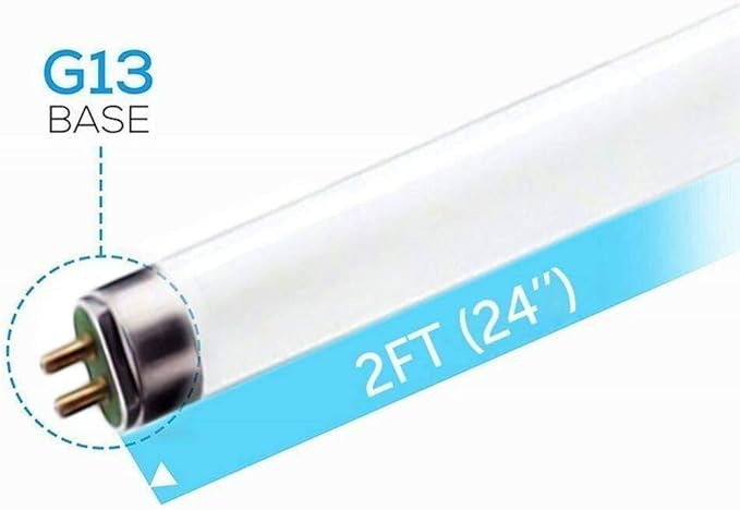 Circle (12 Pack F17T8/865 17W 24 Inch T8 Fluorescent Tube Light Bulb, 6500K Daylight White, Medium Bi-Pin (G13) Base, 17 Watt T8 Light Bulbs