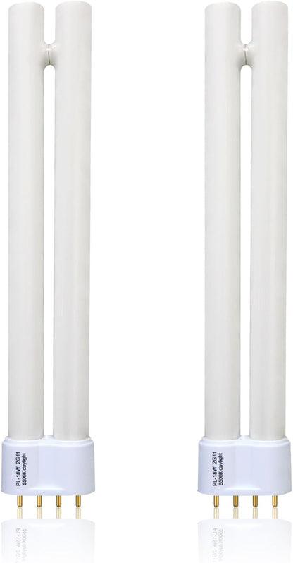 PL18-B 18W Replacement Tube Light Bulb for OttLite T18330 PL18-B-FFP OTL18TCB Fluorescent Light Bulb,Tpye B,Bright Natural Daylight,2G11 Base,930lm,9'' Overall Length 2 Pack