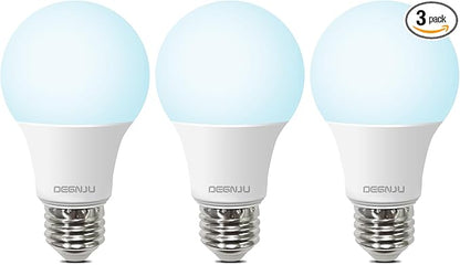 A19 LED Light Bulbs Daylight 5000K, 60 Watt Equivalent LED Bulbs, 800 LM, 15000 Hours, E26 Standard Base, Non-Dimmable, 8.5W Bright White LED Bulbs for Bedroom Living Room Home Office, 3 Pack