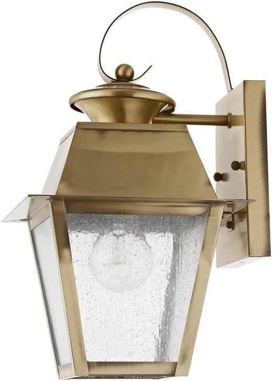 Livex Lighting 2162-61 Mansfield 1-Light Outdoor Wall Lantern, Charcoal