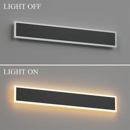40inch Long Outdoor Wall Lights Black LED Exterior Wall Light Fixtures IP65 Waterproof 3000K Warm Light for Patio House Porch(5.9in Wide)