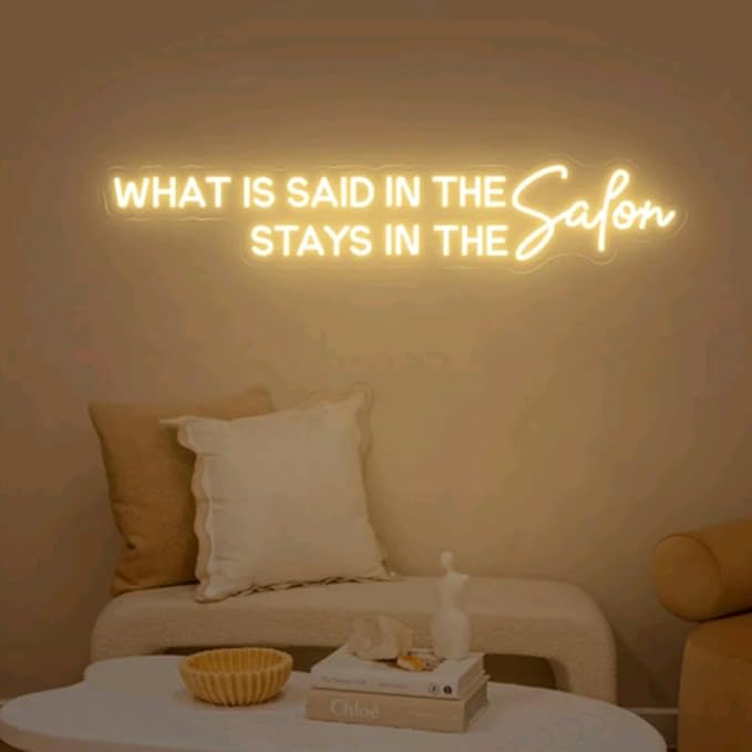 What is Said in the Salon Stays in the Salon Neon sign Girl Boss Sign, Beauty Neon Sign, Studio Neon Sign,Custom Business Sign Size:25inches