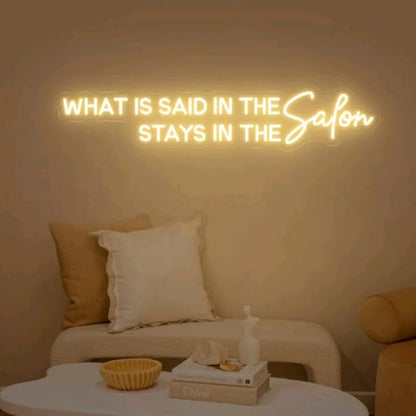 What is Said in the Salon Stays in the Salon Neon sign Girl Boss Sign, Beauty Neon Sign, Studio Neon Sign,Custom Business Sign Size:25inches
