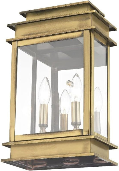 Livex Lighting 2016-04 Transitional Two Light Outdoor Wall Lantern from Princeton Collection in Black Finish