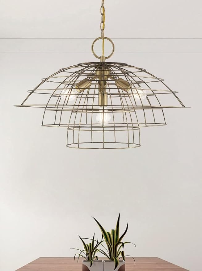 Livex Lighting 4 Lt Antique Brass Chandelier