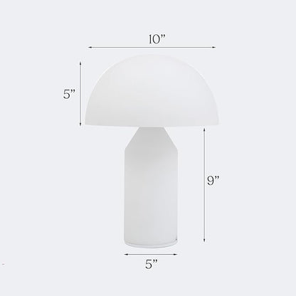 Brightech Venus Glass - 14" Contemporary Table Lamp with Glass Shade and Body - Unique Mushroom Table Lamp - Dimmable LED Light Bulbs for Bedroom Reading, Great Décor for Living Rooms, Offices