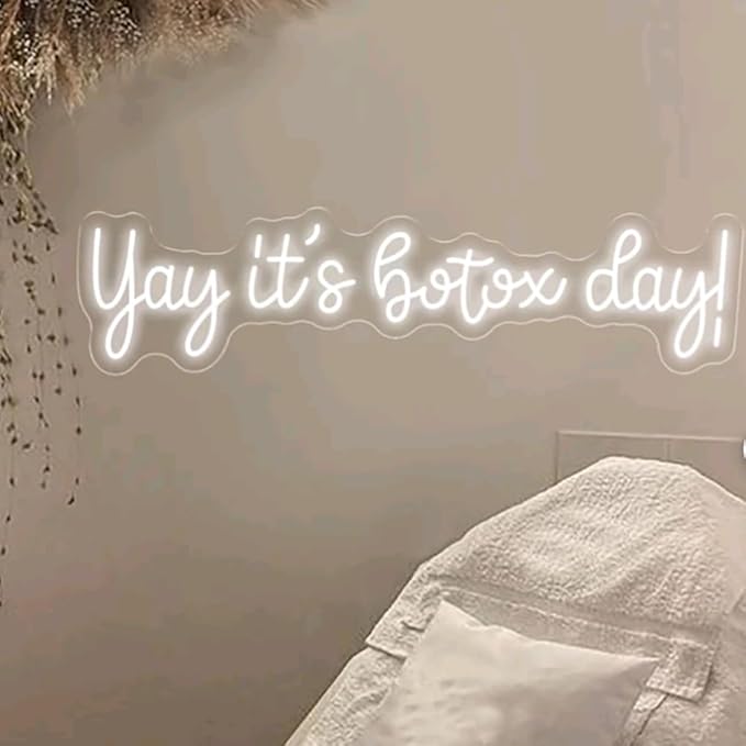 Yay It's Botox Day Neon Sign,Custom Botox Neon Sign, Business Sign, Injector Spa Studio Decor, Art Led Sign, Beauty Spa Sign Gift USB Size:20x5inches