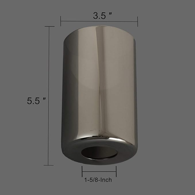 3 Pack Modern Style Glass Shade Replacement, Smoky Grey Cylinder Light Fixture Replacement Glass Globe or Glass Cover with 1-5/8-Inch Fitter for Chandelier Wall Sconce Pendant Light G0113