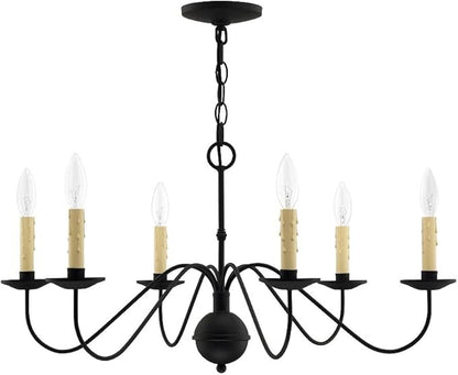 Livex Lighting 4450-04 Heritage 6 Light Black Chandelier