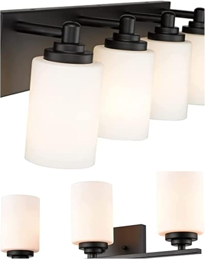 White Frosted Glass Shade Replacements - 4 Pack Elegant Cylinder Glass Globe Shades with 1-5/8-inch Fitter for Pendant, Chandelier, Wall Sconces