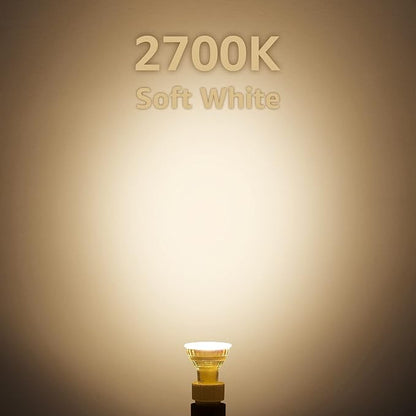 MASTERY MART GU10 LED Spotlight Light Bulbs, 50 Watt Equivalent, 5.5W Dimmable, Full Glass Cover Reflector, 2700K Soft White, 25000 Hours, UL Listed, Energy Star Certified (Pack of 6)