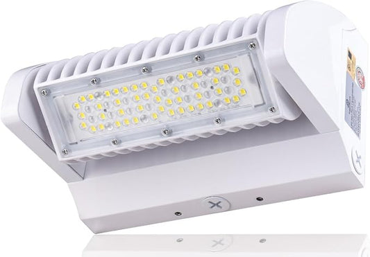 RuggedGrade 40W - Rotate III Series LED Wall Pack - 5,600 Lumens - 5000K Bright White - High Efficiency 140 Lumen per Watt - Outdoor LED Wall Light - White Housing - DLC 5.1 Premium