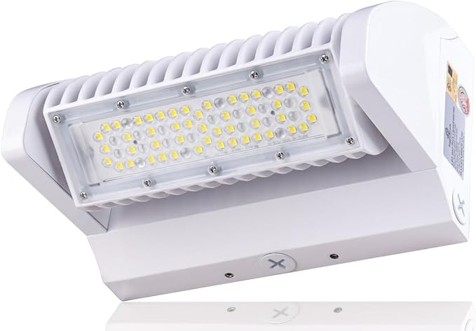 RuggedGrade 40W - Rotate IV Series LED Wall Pack with Photocell - 5,700 Lumens - Color Selectable 3000K/4000K/5000K - Outdoor LED Wall Light - White Housing - DLC 5.1 Premium