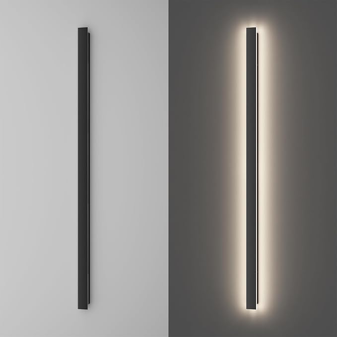 56.3inch Long Outdoor LED Wall Light 4000K Natural Light 45W Black Porch Light Acrylic Waterproof IP65 Exterior Wall Light Fixture for House Patio Porch Courtyard