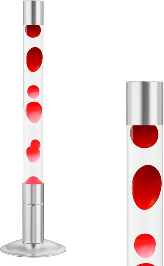Liquid Motion Lamp, 30-Inch Magma Lamps for Adults Kids with Red Wax in Blue Liquid Motion Lamp Cool Home Office Decoration…(Red Wax+White Liquid) ((Red Wax+White Liquid))