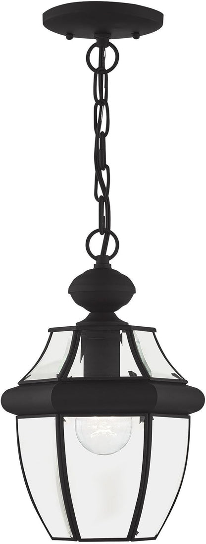 Livex Lighting 2152-04 Monterey 1-Light Outdoor Hanging Lantern, Black