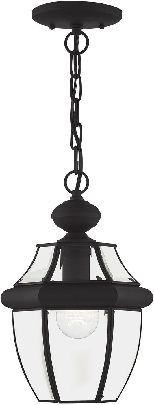 Livex Lighting 2152-04 Monterey 1-Light Outdoor Hanging Lantern, Black