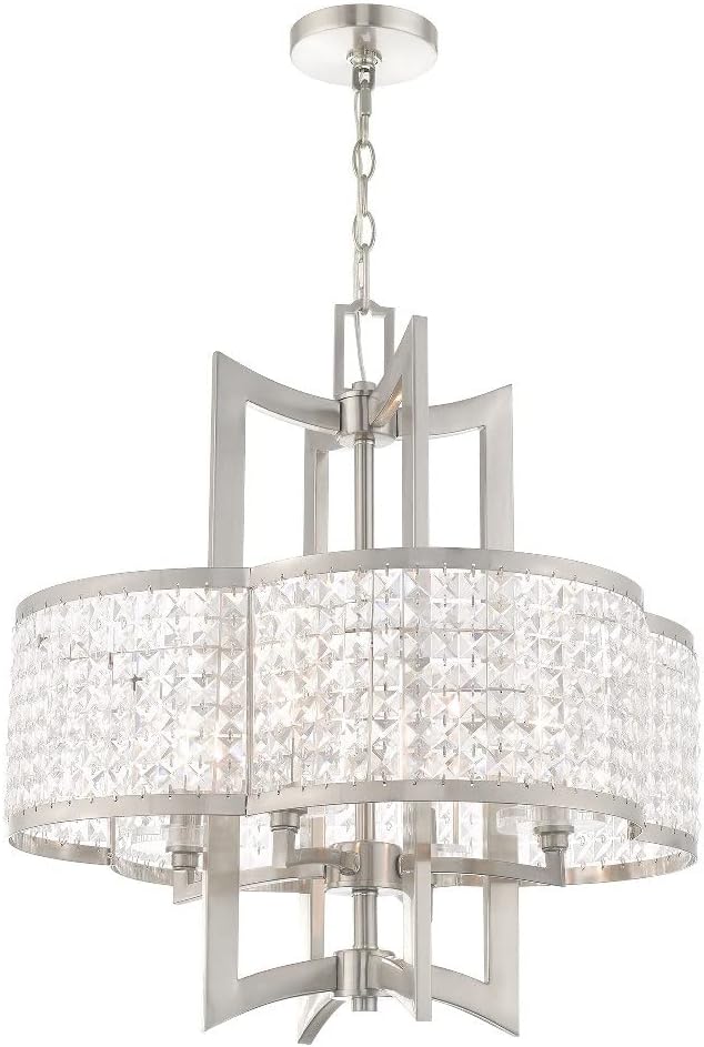 Livex Lighting 50575-91 Gramercy 4-Light Chandelier, Brushed Nickel