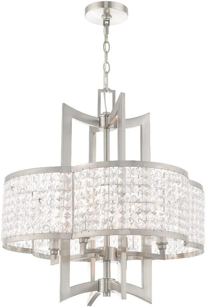 Livex Lighting 50575-91 Gramercy 4-Light Chandelier, Brushed Nickel