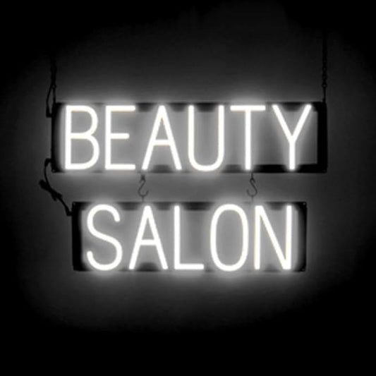 SpellBrite BEAUTY SALON Sign | Beauty-Related Sign with Neon Look, White LED Light Source | 24.4" x 15.0"