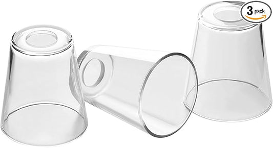 Fixture Replacement Clear Glass Shade, E26 Base with 1-5/8" Fitter, 3-Pack Cone Replacement Shades for Pendant Light, Wall Sconce, Vanity Light, Table Lamp