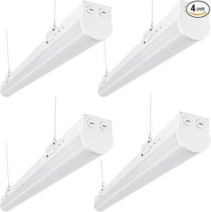 40W LED Linear Strip Lights, 4FT LED Shop Light, 5200LM 5000K 0-10V Dimmable Commercial Indoor Shop Ceiling Lights Fixture for Workshop, Garage, Office, AC100-277V DLC & ETL Listed (4 Pack)