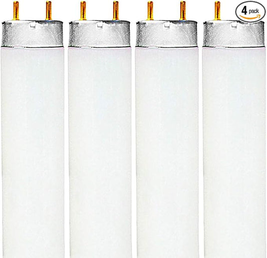 LUXRITE F32T8/841 T8 Fluorescent Tube Light Bulb (1" Diameter), 32W, 48 Inch, 4100K Cool White, 2800 Lumens, G13 Bi-Pin Base, (T8 Only, Not Compatible with T12 or LED Fixtures) - LR20732, 4-Pack