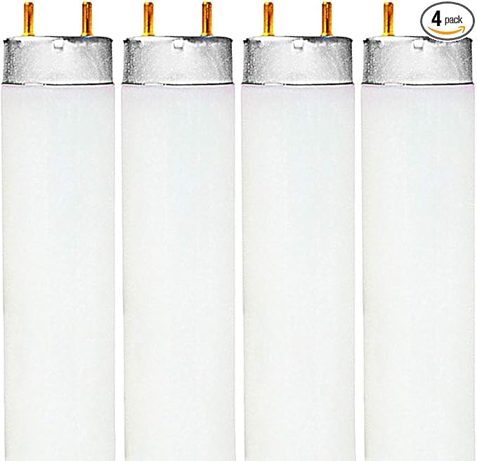 LUXRITE 48 Inch T8 Fluorescent Tube Light Bulb, F32T8/850, 32W, 5000K Bright White, 2800 Lumens, G13 Medium Bi-Pin Base, 4-Pack