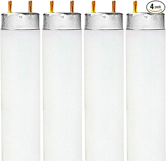 LUXRITE LR20730 (4-Pack) F32T8/841 32-Watt 4 FT T8 Fluorescent Tube Light Bulb, Cool White 4100K, 2800 Lumens, G13 Medium Bi-Pin Base