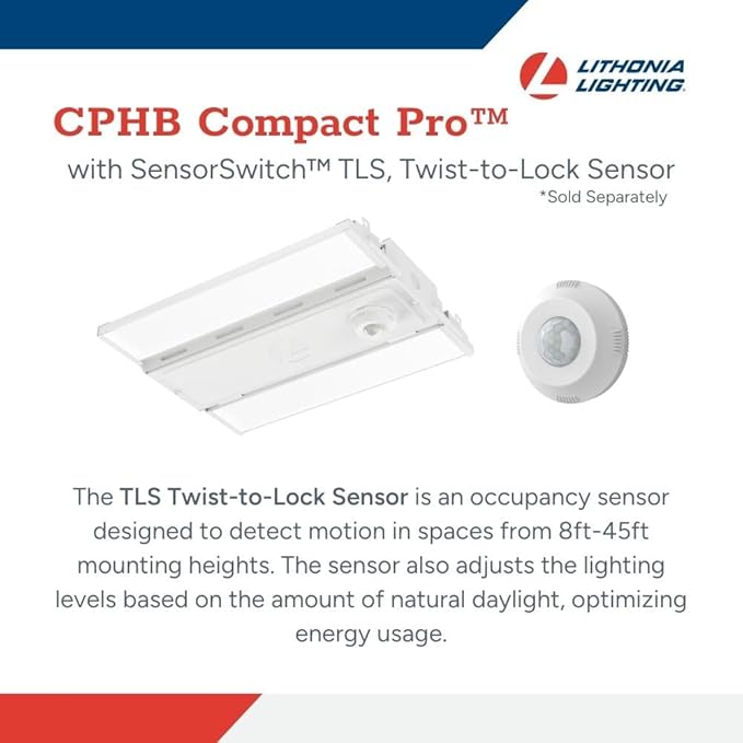 Lithonia Lighting Compact Pro LED High Bay Light, Ceiling Lighting Fixture, Adjustable 12000/15000/18000 Lumens, Selectable 4000K/5000K, MVOLT 120-277V (CPHB ALO13 MVOLT SWW9 80CRI DWH)