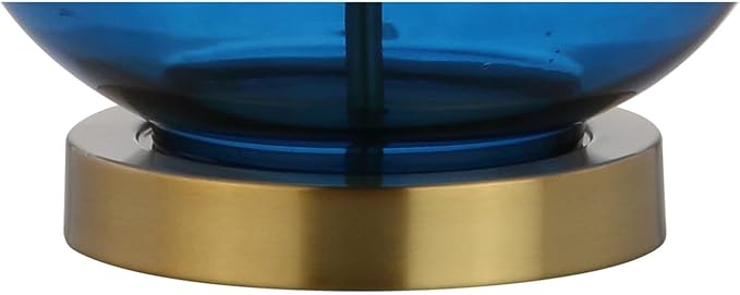 JONATHAN Y JYL1068C-SET2 Set of 2 Table Lamps Lavelle 25" Glass LED Table Lamp Contemporary Transitional Bedside Desk Nightstand Lamp for Bedroom Living Room Office College Bookcase, Cobalt Blue