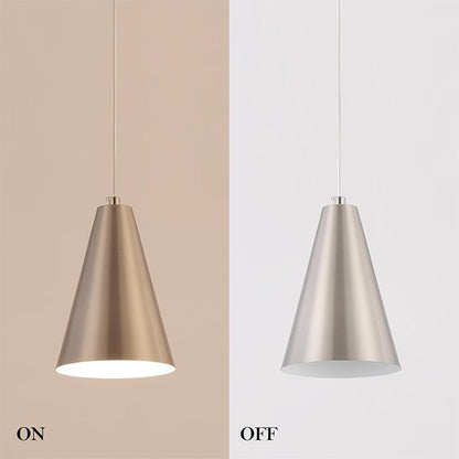 Brushed Nickel Plug In Pendant Light,Hanging Lights with Plug In Cord On/Off Switch, Mini Silver Pendant Lights for Kitchen Island,Modern Chandelier with Metal Shade,Hanging Lamps for Bedroom