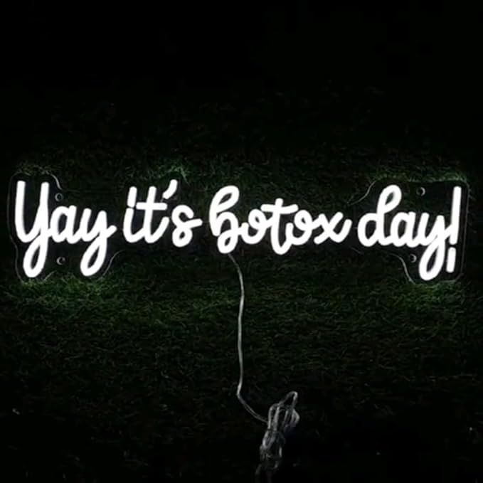 Yay It's Botox Day Neon Sign,Custom Botox Neon Sign, Business Sign, Injector Spa Studio Decor, Art Led Sign, Beauty Spa Sign Gift USB Size:20x5inches