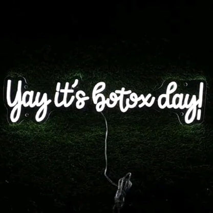 Yay It's Botox Day Neon Sign,Custom Botox Neon Sign, Business Sign, Injector Spa Studio Decor, Art Led Sign, Beauty Spa Sign Gift USB Size:20x5inches
