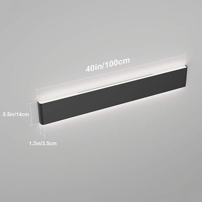 Ralbay 39.3inch Modern Black Vanity Light Fixtures LED Bathroom Wall Light Up and Down Bathroom Lighting Fixtures Cold White Light 6000K