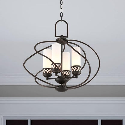 Livex Lighting 4724-91 Westfield 4-Light Chandelier, Brushed Nickel, 22"L x 22"W x 21.25"H