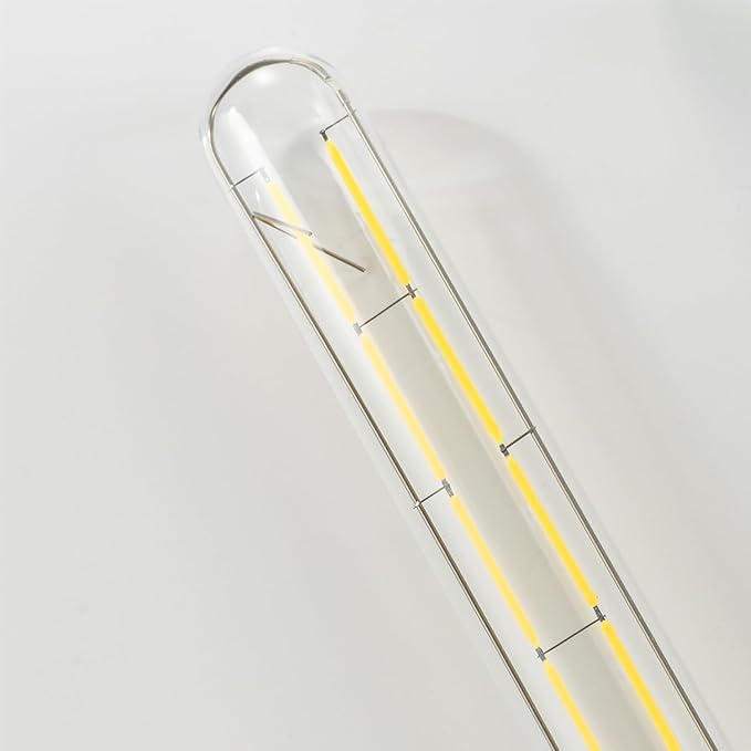 E26 LED Light Bulb,T10 Dimmable Led Tubular Bulb 8W,75 Watt Equivalent,T10 Led Bulbs 5000K Cool White,8.9In Edison Light Bulbs,Clear Glass,6Pack.