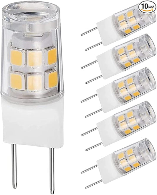 G8 LED Light Bulb, GY8.6 Bi-pin Base, Not Dimmable T4 Xenon JCD Type 120V 35W Halogen Replacement for Under Counter Kitchen Lighting (5-Pack, Warm White 3000k)