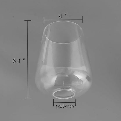 2 Pack Clear Wine Glass Shade, Modern Light Fixture Replacement Globe or Cover with 1-5/8-Inch Fitter for Chandelier Wall Sconce Pendant Light, G0042