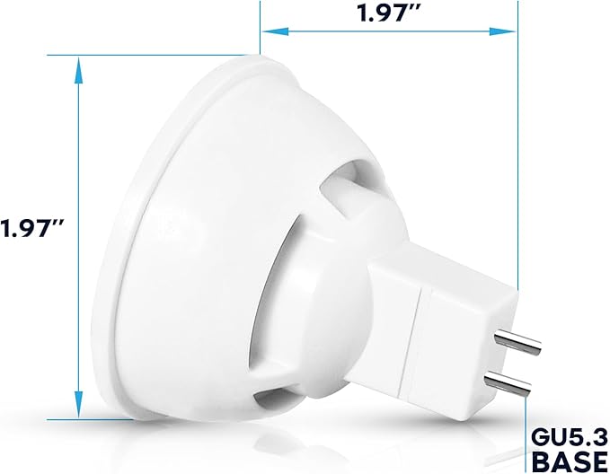 LUXRITE MR16 LED Bulb 50W Equivalent, 12V, 3500K Natural White Dimmable, 500 Lumens, GU5.3 LED Spotlight Bulb 6.5W, Enclosed Fixture Rated, Perfect for Track and Home Lighting (16 Pack)
