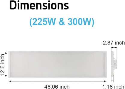 Konlite 4FT Linear LED Highbay Light - Pack of Two - 225W - 30600LM - 1-10V dimmable - 5000K Daylight White - UL and DLC Listed - Replaces 6-8 Lamp Fluorescent T5 Fixture
