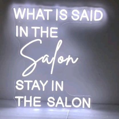What is Said in the Salon Stays in the Salon, Salon Neon Sign, Neon Light Sign for Salon Wall Decorations, Salon Sign, Beauty Salon Decor Size:H20xW17inch