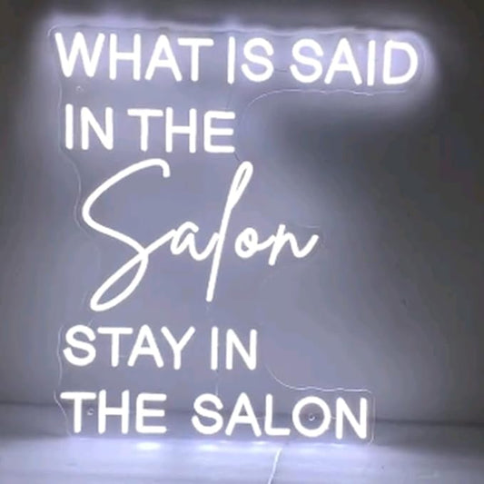 What is Said in the Salon Stays in the Salon, Salon Neon Sign, Neon Light Sign for Salon Wall Decorations, Salon Sign, Beauty Salon Decor Size:H20xW17inch