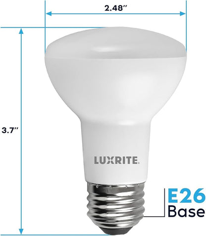 LUXRITE BR20 LED Bulb, 45W Equivalent, 6500K Daylight, Dimmable, 460 Lumens, R20 LED Flood Light Bulb 6.5W, Energy Star, Damp Rated, E26 Base, Perfect for Recessed and Track Lighting (6 Pack)
