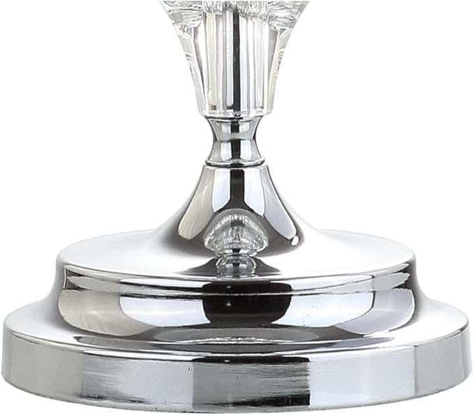 JONATHAN Y JYL2037A-SET2 27.5" Modern Glam Crystal Table Lamp Set of 2 for Bedroom Living Room, Traditional Stacked Crystal Bedside Nightstand Lamp with White Drum Shade, Clear/Chrome